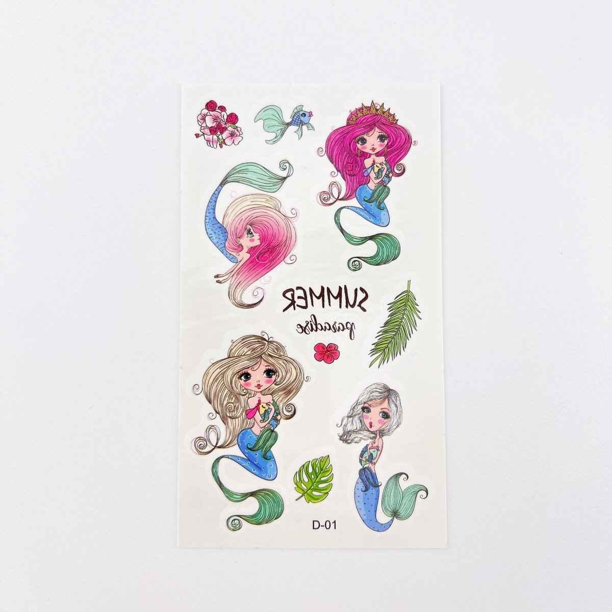 Mermaid tattoos for kids Shaketea colorful temporary body stickers sheet on Tampa Home & Garden Store