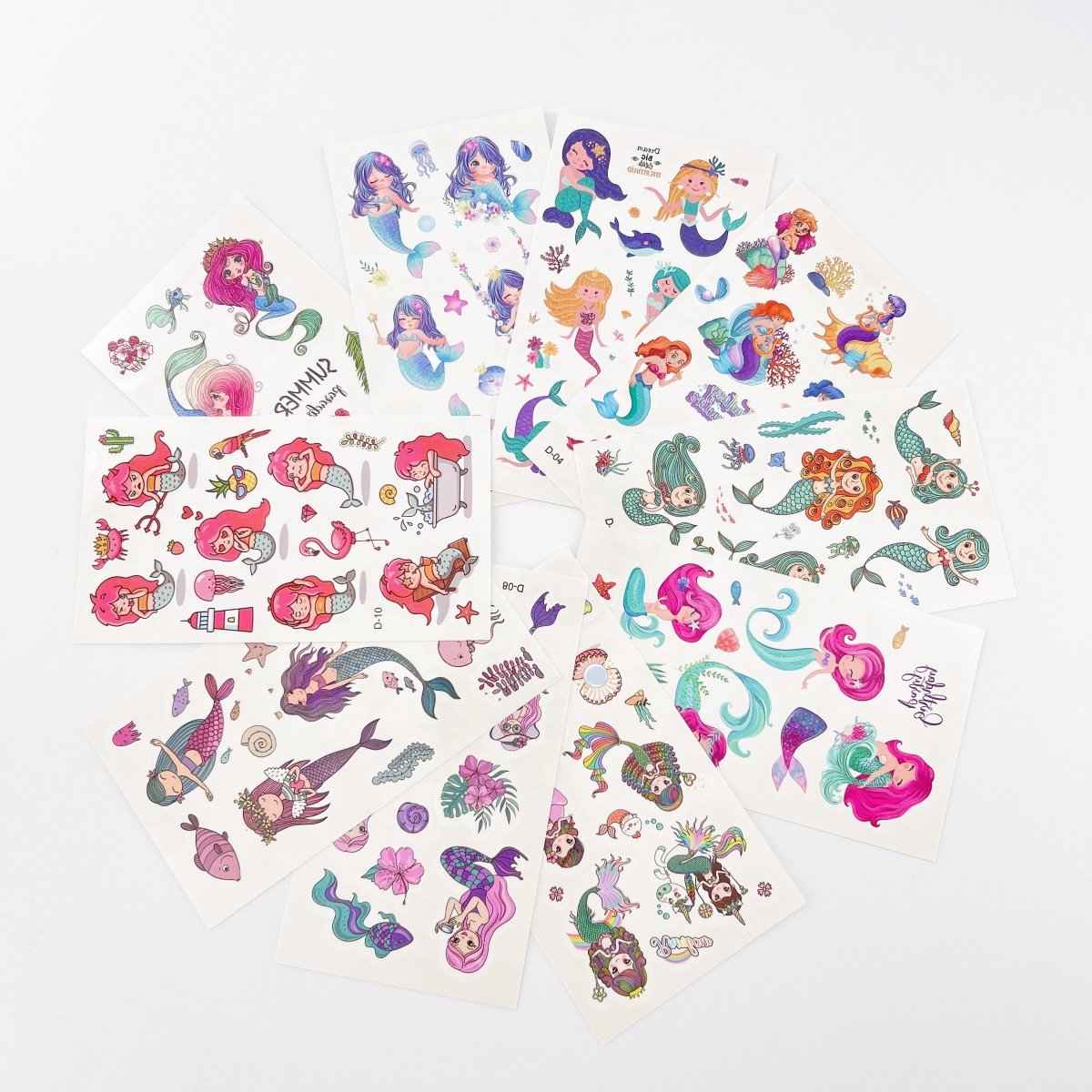 Mermaid Tattoos for Kids – 10 sheets of colorful temporary body stickers by Shaketea on Tampa Home & Garden Store
