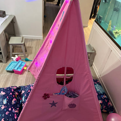 Mermaid Teepee Gift Set pink with pillow bed and fairy lights Chicky Bling Bling, Tents on Tampa Home & Garden Store