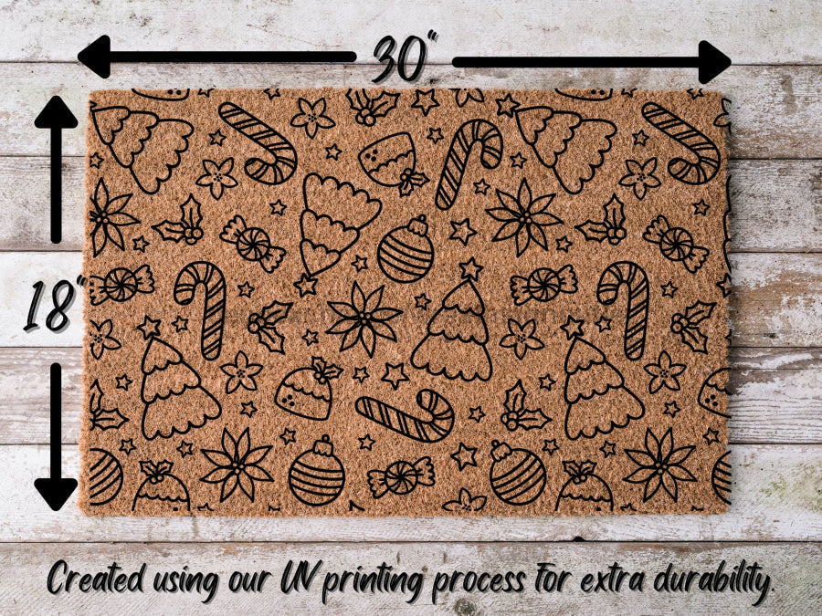 Felpudo navideño | Felpudo navideño | Decoración de invierno | Felpudo de bienvenida | Felpudo festivo | Decoración de invierno | Regalo de Navidad