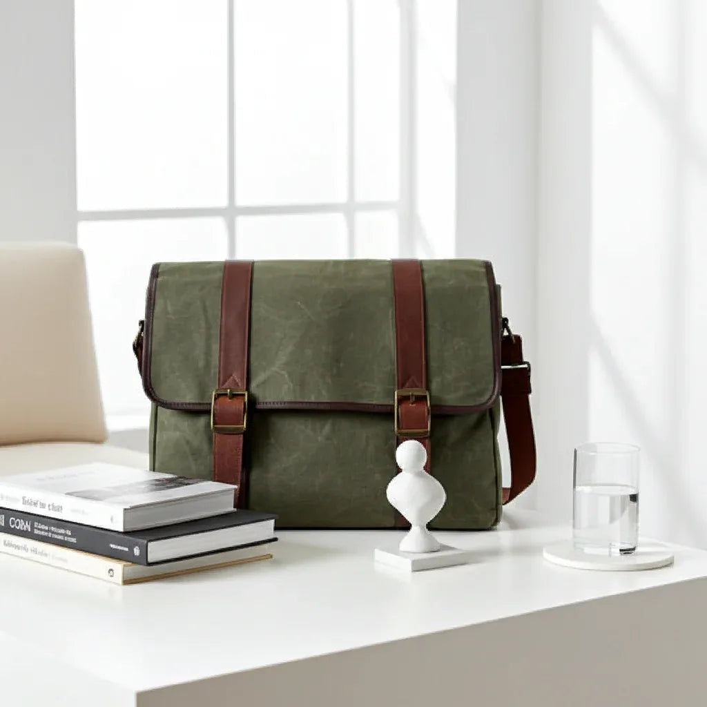 Maxwell Waxed Canvas Messenger Bag – Canvas & Leather Crossbody