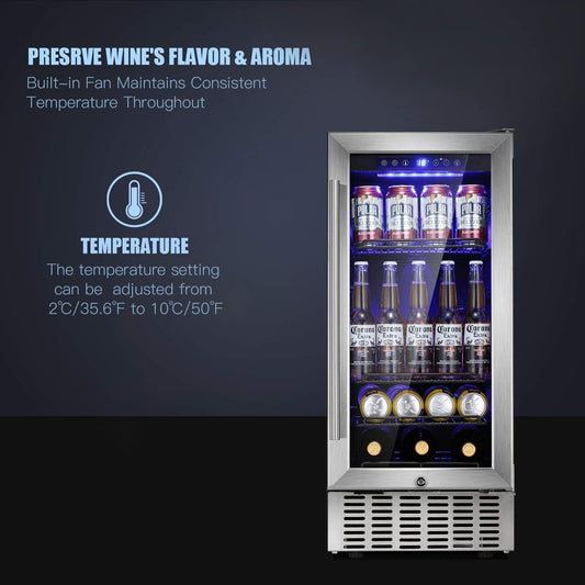 Mini refrigerador de bebidas empotrado de 15 pulgadas W5174C