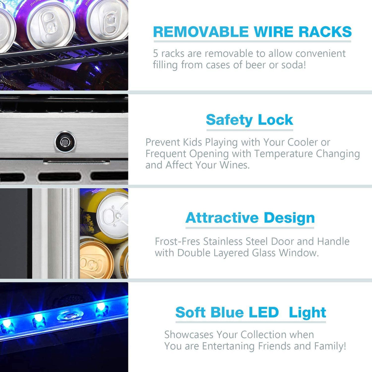 15 Inch Built In Mini Fridge Beverage Refrigerator