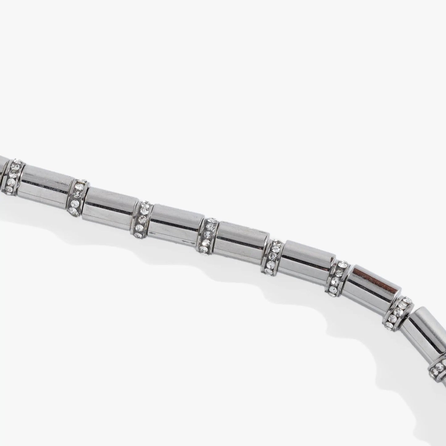 Tube Bead and Crystal Chain Bracelet silver-tone with crystal accents by ALEX AND ANI on Tampa Home & Garden Store