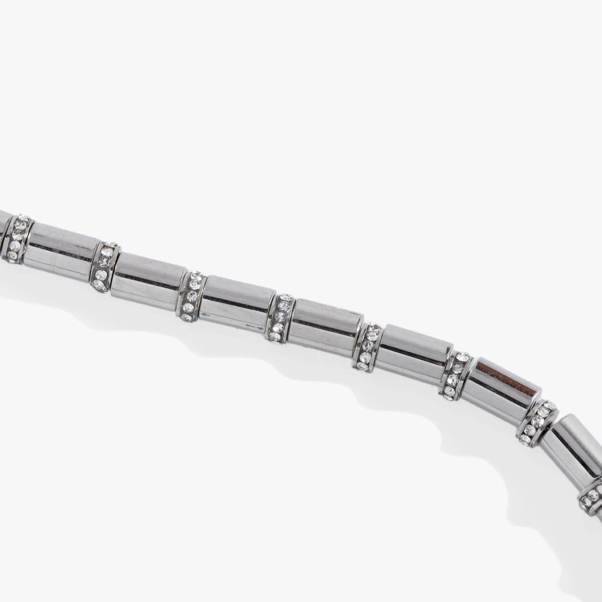 Tube Bead and Crystal Chain Bracelet silver-tone with crystal accents by ALEX AND ANI on Tampa Home & Garden Store