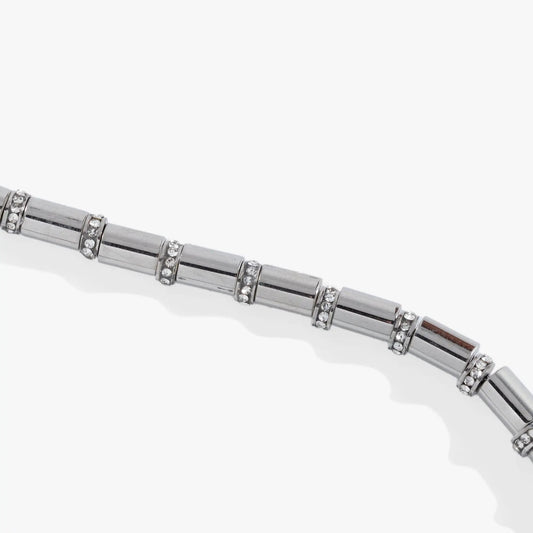 Tube Bead and Crystal Chain Bracelet silver-tone with crystal accents by ALEX AND ANI on Tampa Home & Garden Store