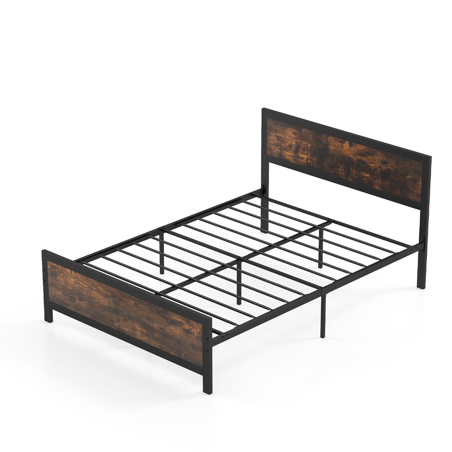 Estructura de cama metálica con cabecero y pie de cama - Tamaño queen