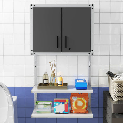 Armario metálico de pared con cerradura y 3 estantes ajustables