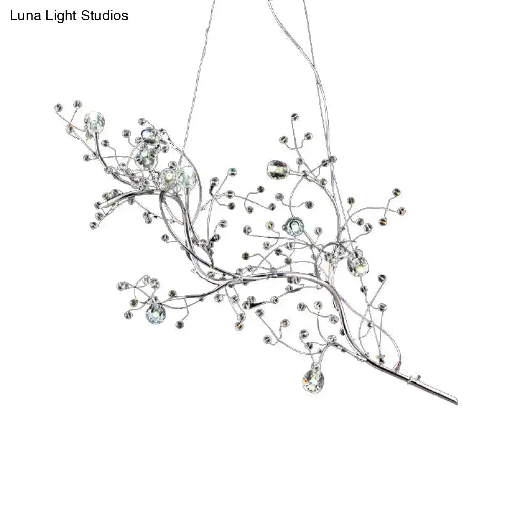 Gold metallic branch crystal bead chandelier by Decorbites with crystal beads on Tampa Home & Garden Store
