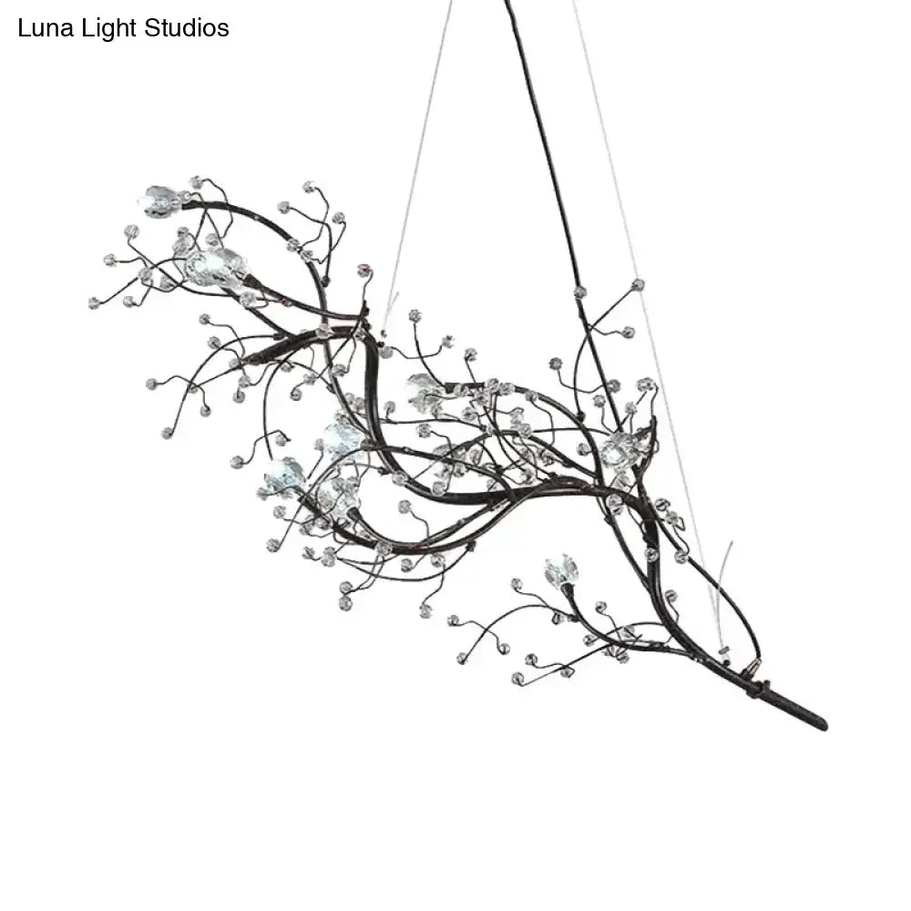Gold Metallic Branch Crystal Bead Chandelier Decorbites, branch-style fixture with crystals on Tampa Home & Garden Store