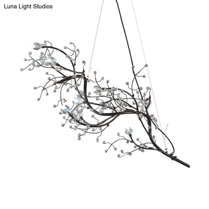 Gold Metallic Branch Crystal Bead Chandelier Decorbites, branch-style fixture with crystals on Tampa Home & Garden Store