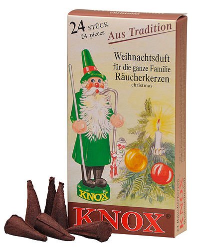 Cônes d'encens parfumés allemands Knox (paquet de 24) - Noël