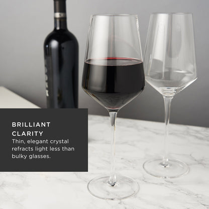 Raye Angled Crystal Wine Glass and Decanter Set