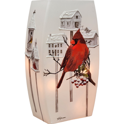 Nichoirs à oiseaux Cardinal, vase en verre prééclairé - 1 Cardinal