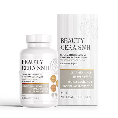 Beauty Cera SNH Ceramide & CoQ10 supplement bottle and box, 60 capsules, Beauty Care Bag on Tampa Home & Garden Store