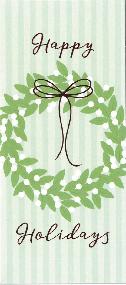 Porte-cartes de Noël - Couronne/Poinsettia