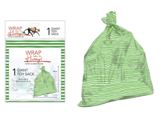Wrap In A Hurry Giant Toy Sack - Elf Stripe