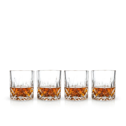 Admiral Crystal Cut Rocks Glasses Set of 4