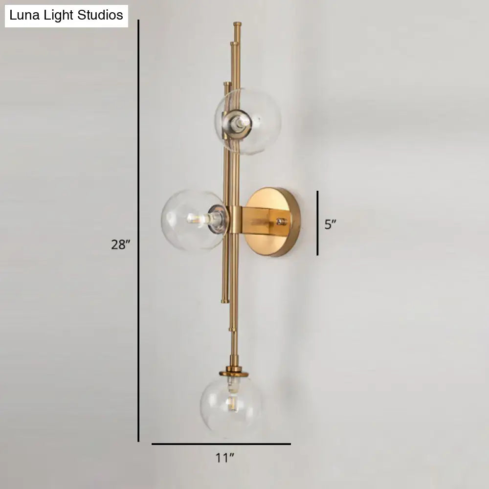 Brass Glass Orb Sconce by Decorbites with brass stem and glass globes wall mount on Tampa Home & Garden Store