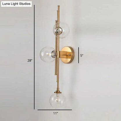 Brass Glass Orb Sconce by Decorbites with brass stem and glass globes wall mount on Tampa Home & Garden Store