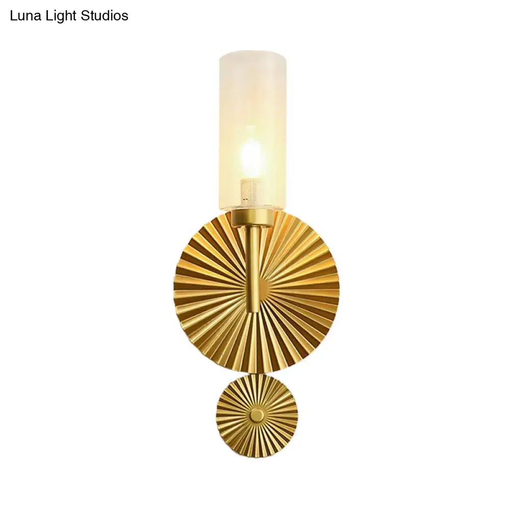 Brass Scalloped Amber Glass Sconce by Decorbites; 1-light wall fixture with sunburst backplate on Tampa Home & Garden Store