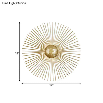 Decorbites mid-century brass sunburst sconce wall light with radiating spokes on Tampa Home & Garden Store