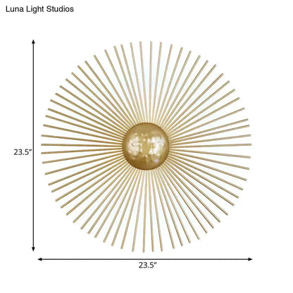 Mid-century brass sunburst sconce wall light with radial spokes on Tampa Home & Garden Store