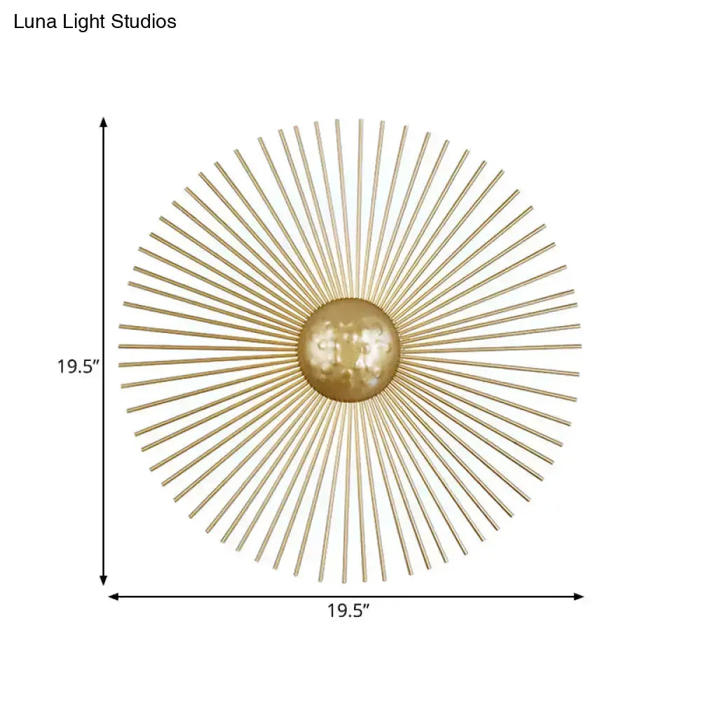 Mid-century brass sunburst sconce light wall fixture by Decorbites, gold finish with radiating spokes on Tampa Home & Garden Store