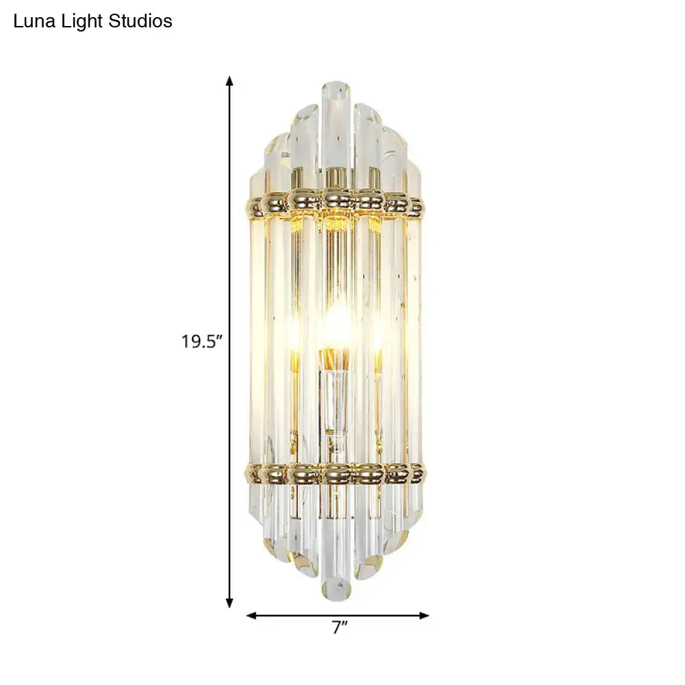 Gold Crystal Pipe Sconce by Decorbites, crystal prism bars with gold accents wall light on Tampa Home & Garden Store