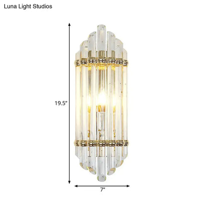 Gold Crystal Pipe Sconce by Decorbites, crystal prism bars with gold accents wall light on Tampa Home & Garden Store