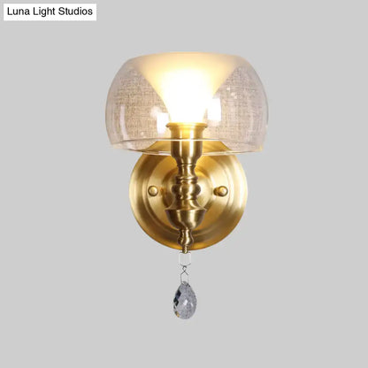 Gold Glass Crystal Sconce with shade and crystal drop Decorbites on Tampa Home & Garden Store