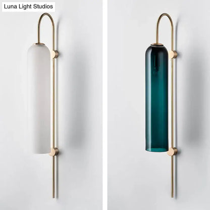 Brass gooseneck wall sconces with glass shades in white and teal finishes Decorbites on Tampa Home & Garden Store