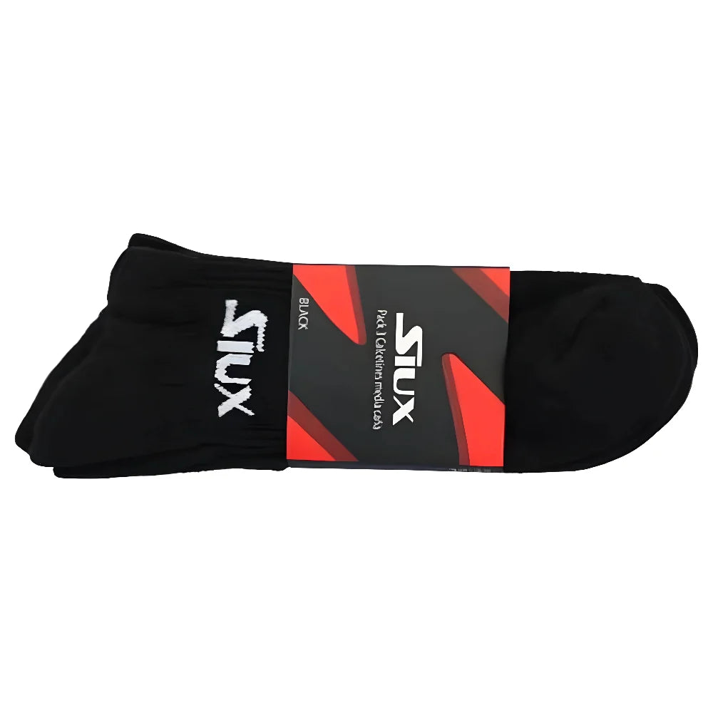3x Medium Height Socks by Siux USA, black athletic crew socks on Tampa Home & Garden Store