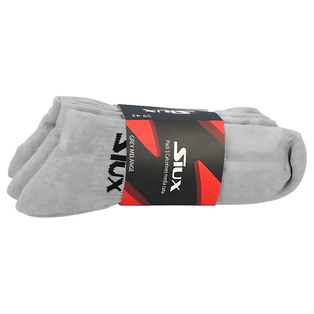 Socks 3x Medium Height gray Siux USA in packaging with red label on Tampa Home & Garden Store