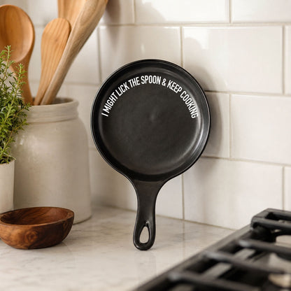 Gia Roma spoon rest black skillet-style kitchen accessory on Tampa Home & Garden Store
