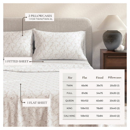 Turkish Cotton Flannel Sheet Set and Floral
