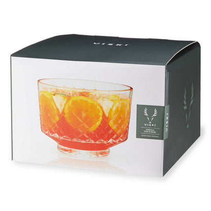 Admiral Cut Crystal Punch Bowl for Home Bar Party