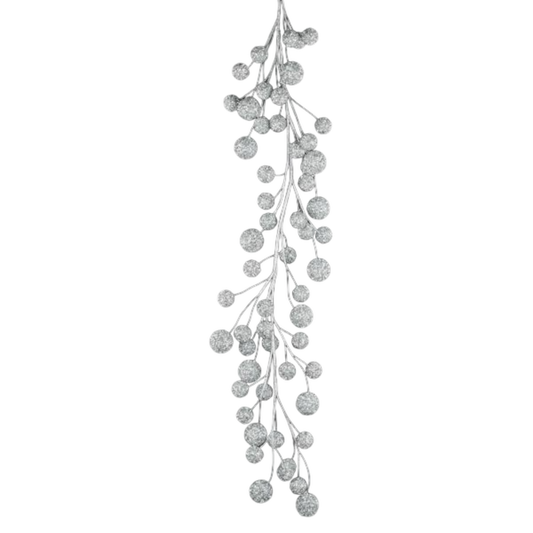 Silver Glitter Foil Ball Garland - Tampa Home & Garden Store