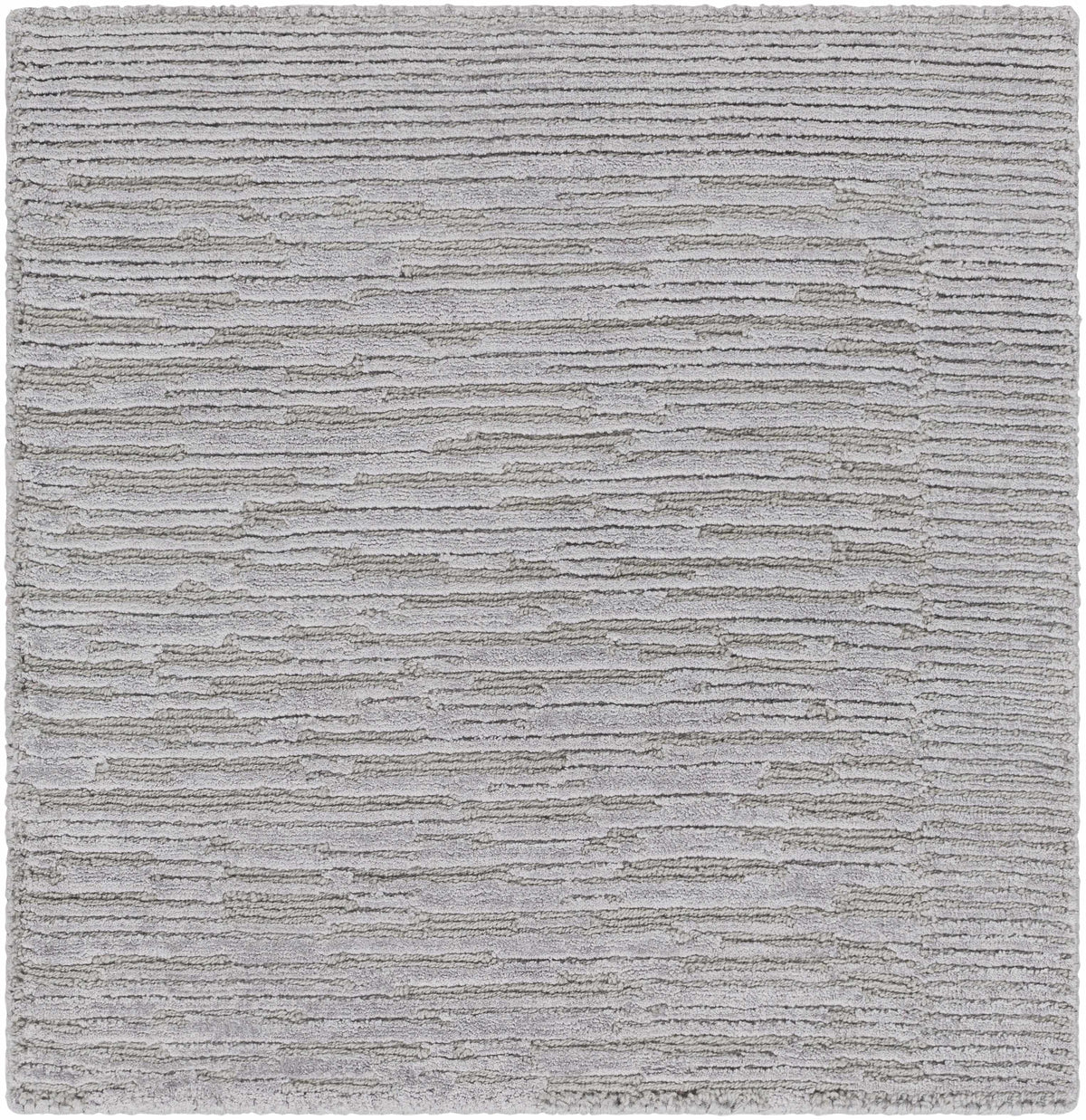 Mardi Silver Premium Wool&Silk Area Rug in light gray with plush, ribbed texture on Tampa Home & Garden Store