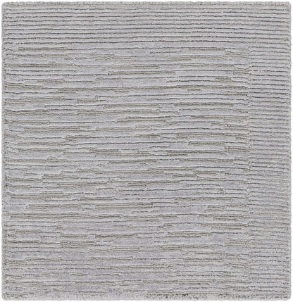 Mardi Silver Premium Wool&Silk Area Rug in light gray with plush, ribbed texture on Tampa Home & Garden Store