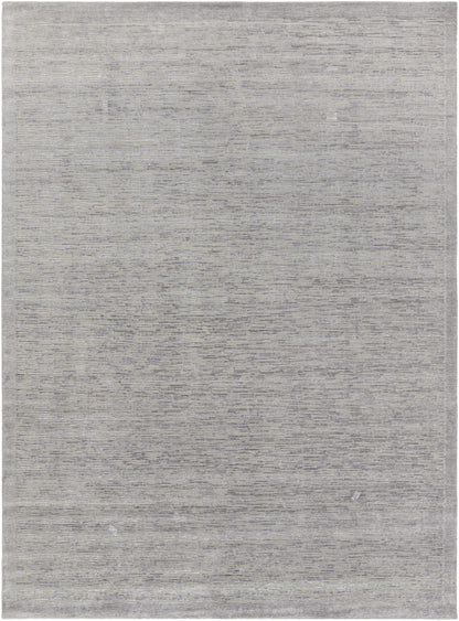 Mardi Silver Premium Wool & Silk Area Rug by Boutique Rugs, silver gray with subtle texture on Tampa Home & Garden Store