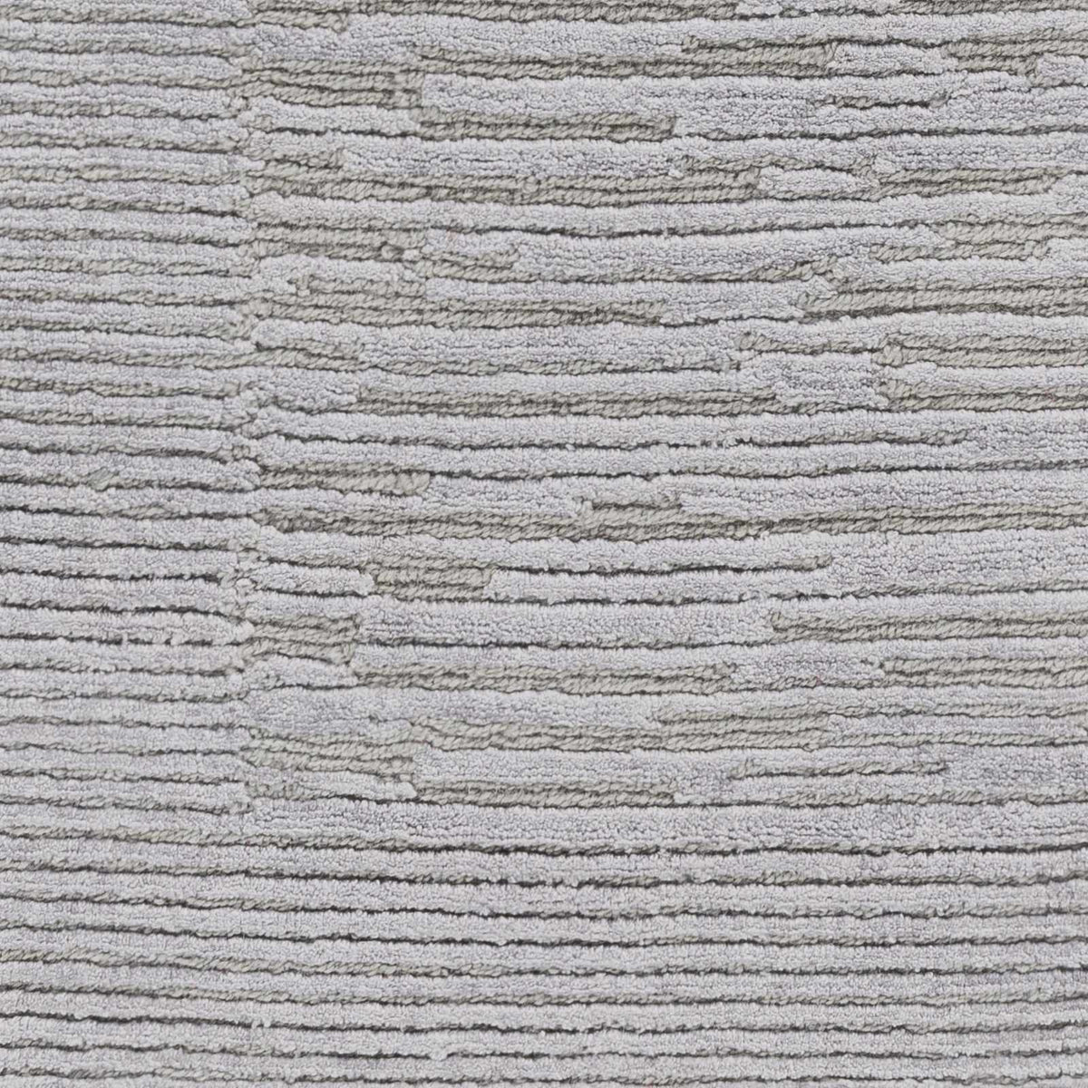 Mardi Silver Premium Wool & Silk Area Rug in soft gray with stripe texture on Tampa Home & Garden Store