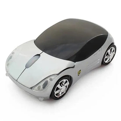 Mini 3D car-shaped wireless mouse with white body and dark windshield USB receiver on Tampa Home & Garden Store