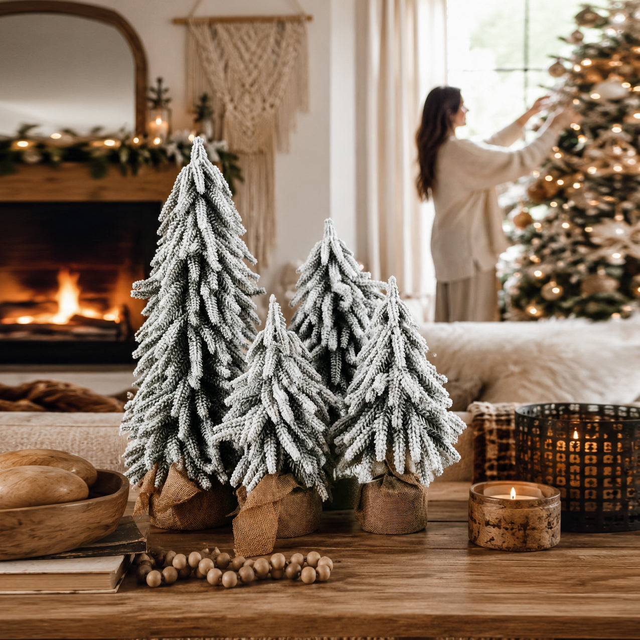 Sapins de Noël enneigés NOUVEAU