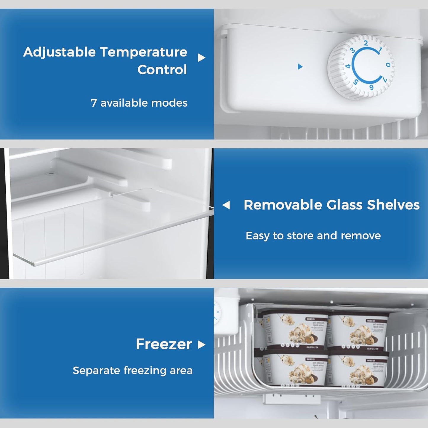 Mini Compact Refrigerator with Freezer, 2.6 Cu.Ft 58070RRE0