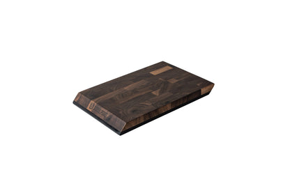 Bar Set cutting board by STEELPORT Knife Co. dark walnut wood with patchwork pattern and logo on Tampa Home & Garden Store