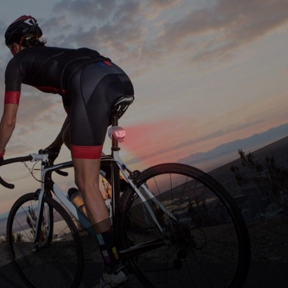 Stevvex Waterproof Silicone Bike Front and Rear Lights pink rear light on seat post on Tampa Home & Garden Store