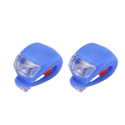 Waterproof silicone bike front & rear lights by Stevvex, blue housing, pair, ST90SP5555AET on Tampa Home & Garden Store
