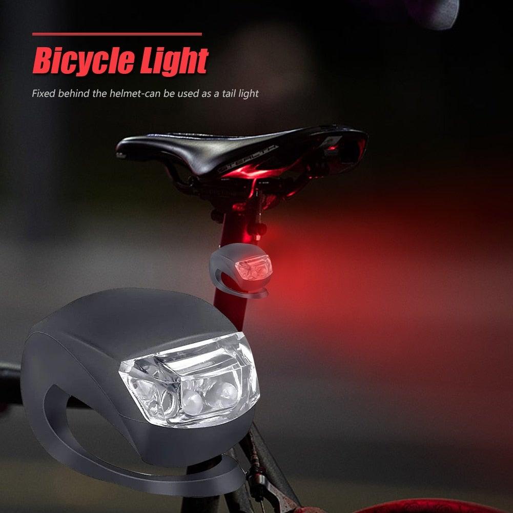 Waterproof Silicone Bike Front and Rear Lights by Stevvex with dual LEDs on Tampa Home & Garden Store