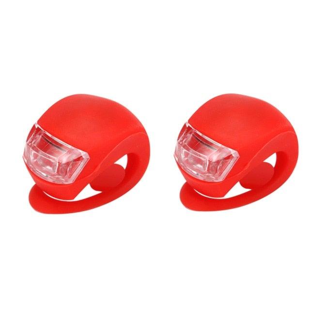 Waterproof silicone bike front and rear lights pair with clear lens Stevvex ST90SP5555AET on Tampa Home & Garden Store